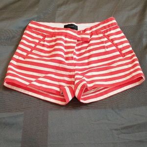 Size 2 coral an white stripe JCrew shorts
